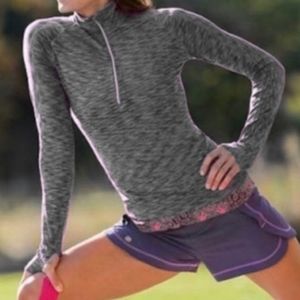 Athleta Mendoza Pullover Sm Space Dye Gray Half Zip track jacket EUC
